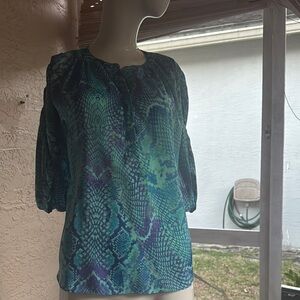 Women's Blue and Green Top